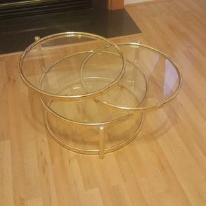 Tri level brass table